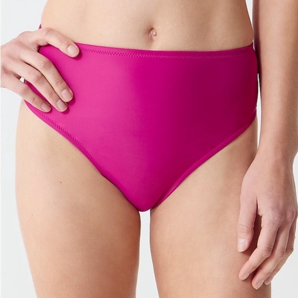 J. Crew Fuchsia Hot Pink High Rise Bikini Bottom Women’s Size XS Small Medium - Picture 10 of 10